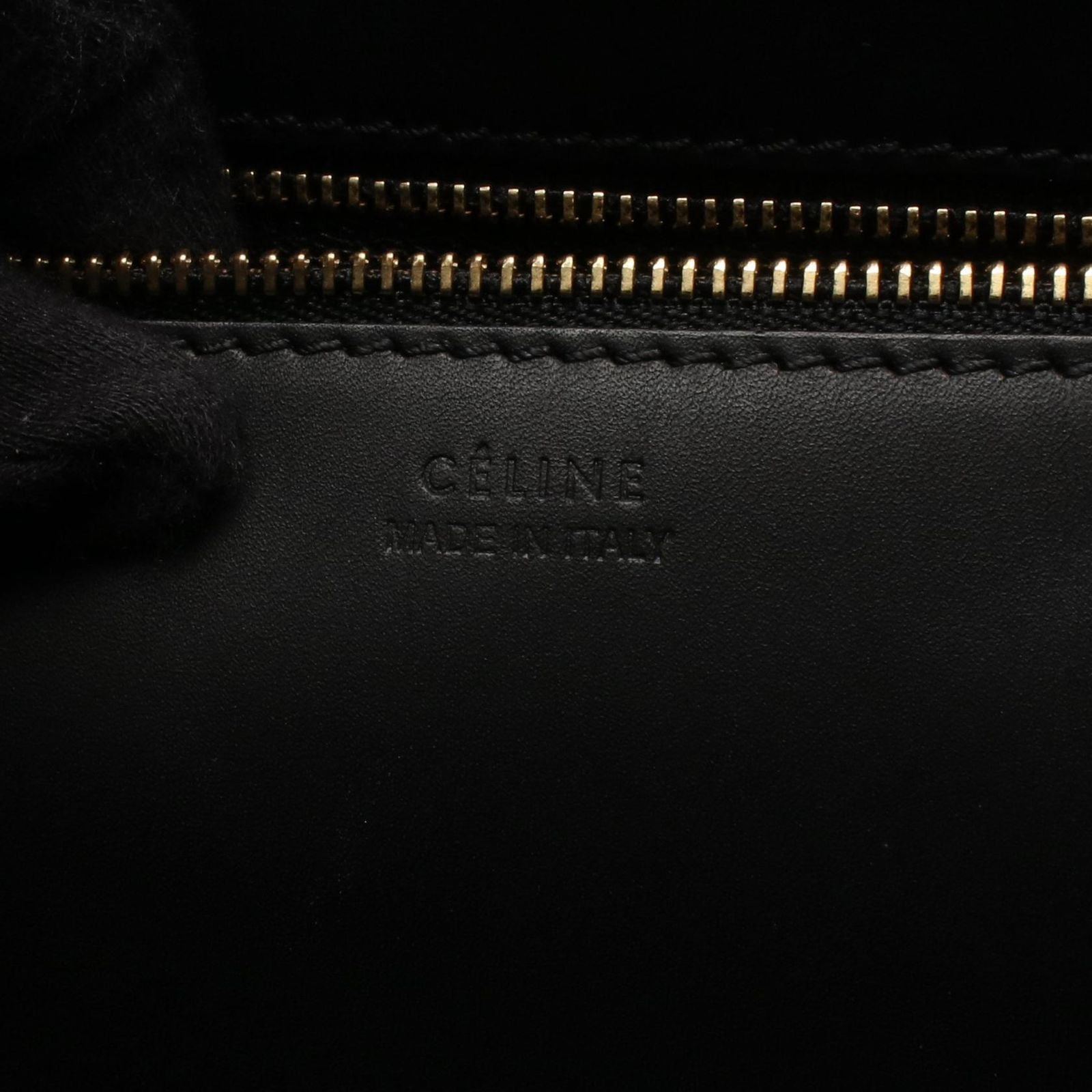 Celine Handbag Tie Knot Mini White Black Leather