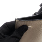 Celine Handbag Tie Knot Mini White Black Leather