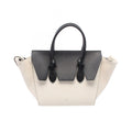 Celine Handbag Tie Knot Mini White Black Leather