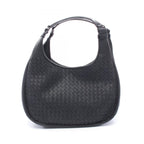 Bottega Veneta Shoulder Bag Campana Intrecciato Black Leather