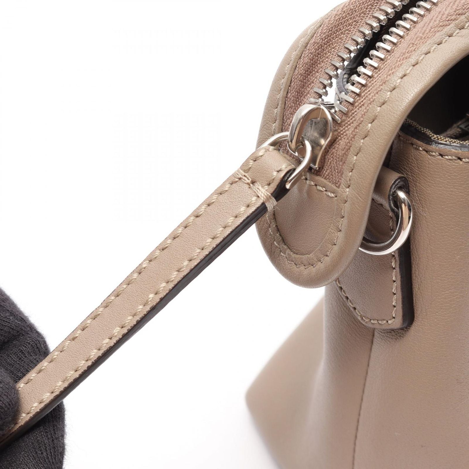 Fendi Handbag by the Way Medium 2-Way Gray Leather — view 7
