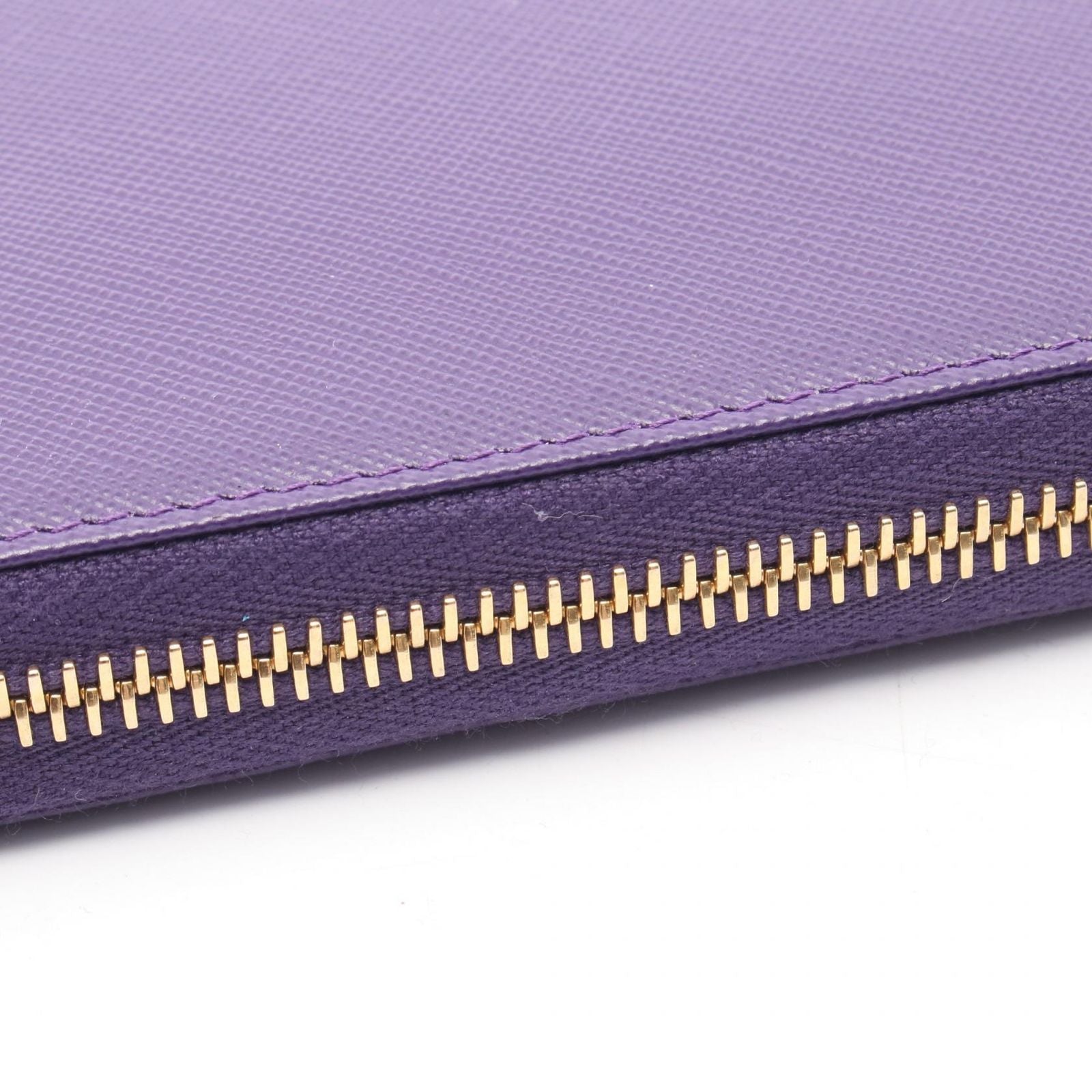 Prada Round Wallet Purple Saffiano Leather