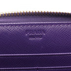 Prada Round Wallet Purple Saffiano Leather