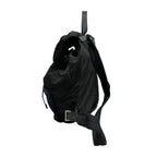 Prada Triangle Logo Black Silver Nylon Backpack — view 4