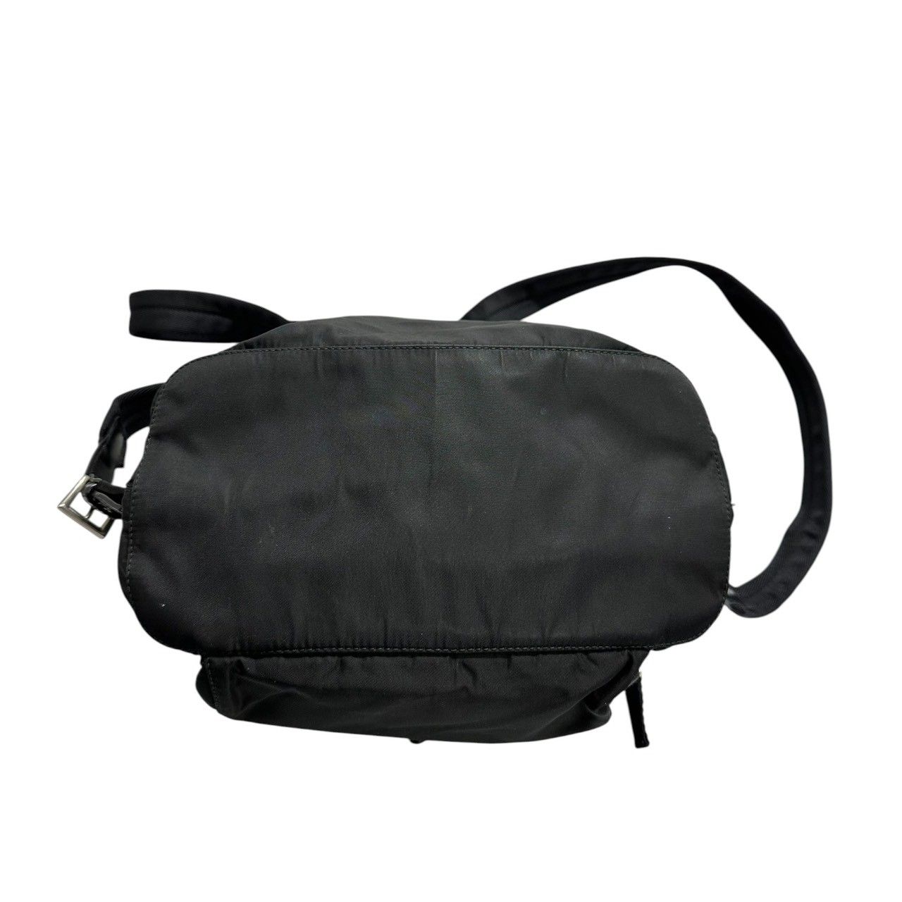 Prada Triangle Logo Black Silver Nylon Backpack — view 6