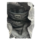 Prada Triangle Logo Black Silver Nylon Backpack — view 5