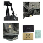 Prada Triangle Logo Black Silver Nylon Backpack — view 8