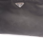 Prada Shoulder Bag Tessuto Saffi Black Nylon Saffiano Leather Triangle Logo