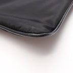 Prada Shoulder Bag Tessuto Saffi Black Nylon Saffiano Leather Triangle Logo