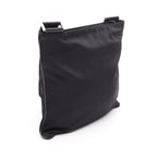 Prada Shoulder Bag Tessuto Saffi Black Nylon Saffiano Leather Triangle Logo