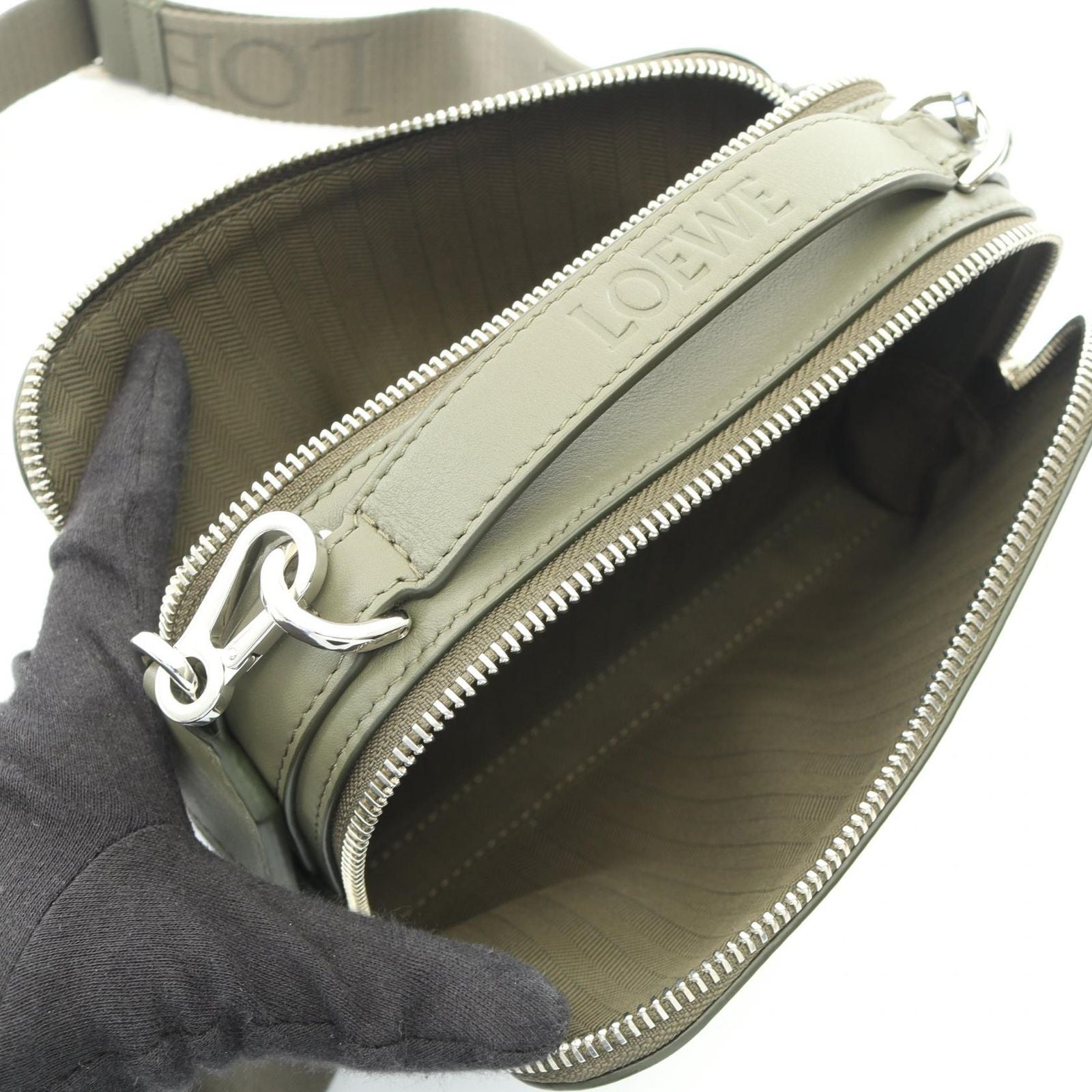 Loewe Shoulder Bag Crossbody Mini Khaki Leather