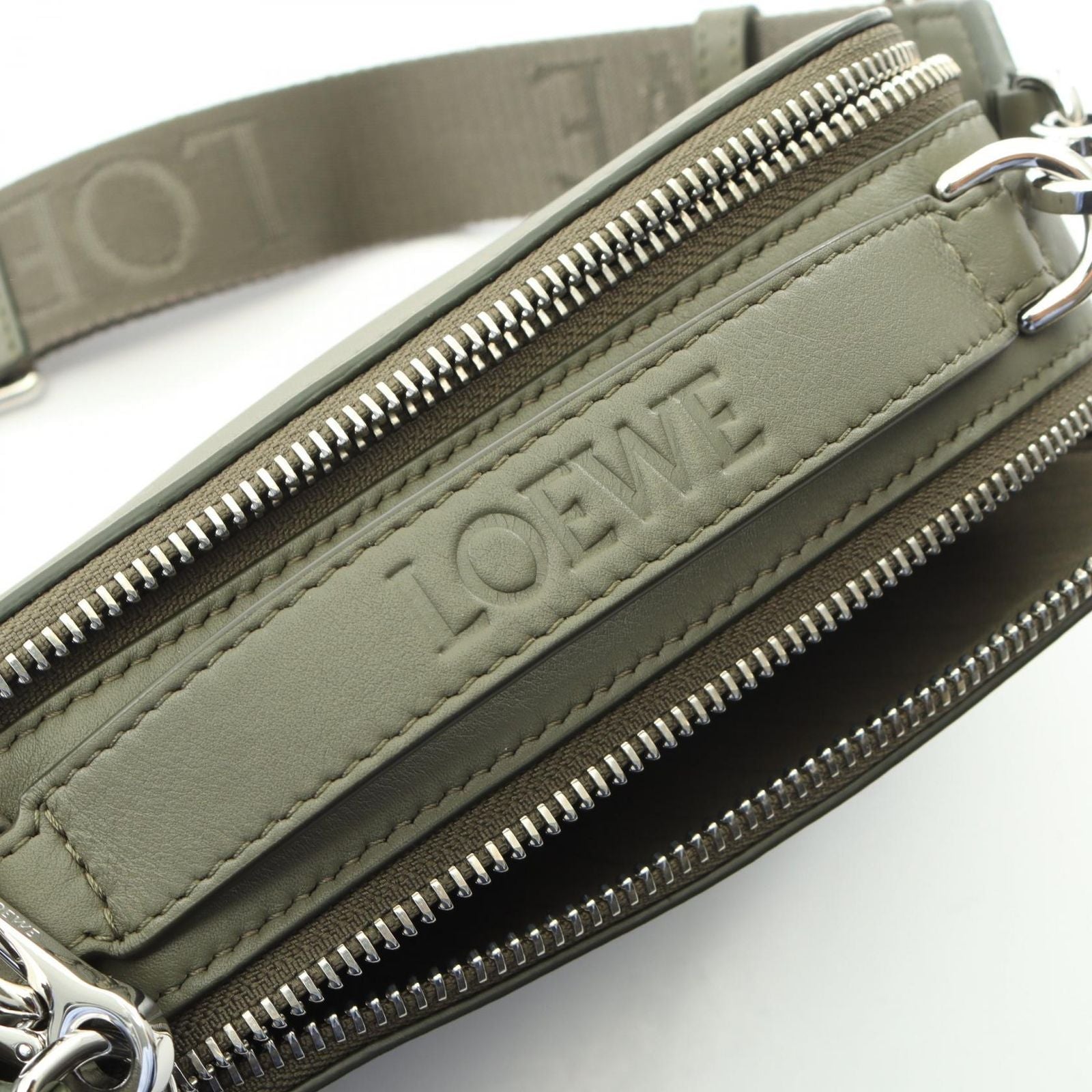 Loewe Shoulder Bag Crossbody Mini Khaki Leather