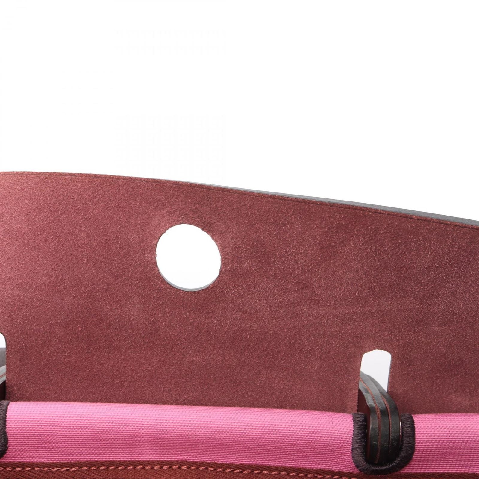 Hermes Handbag Herbag Zip PM Rouge Ache 2-Way Pink Leather Canvas Zip PM le — view 9
