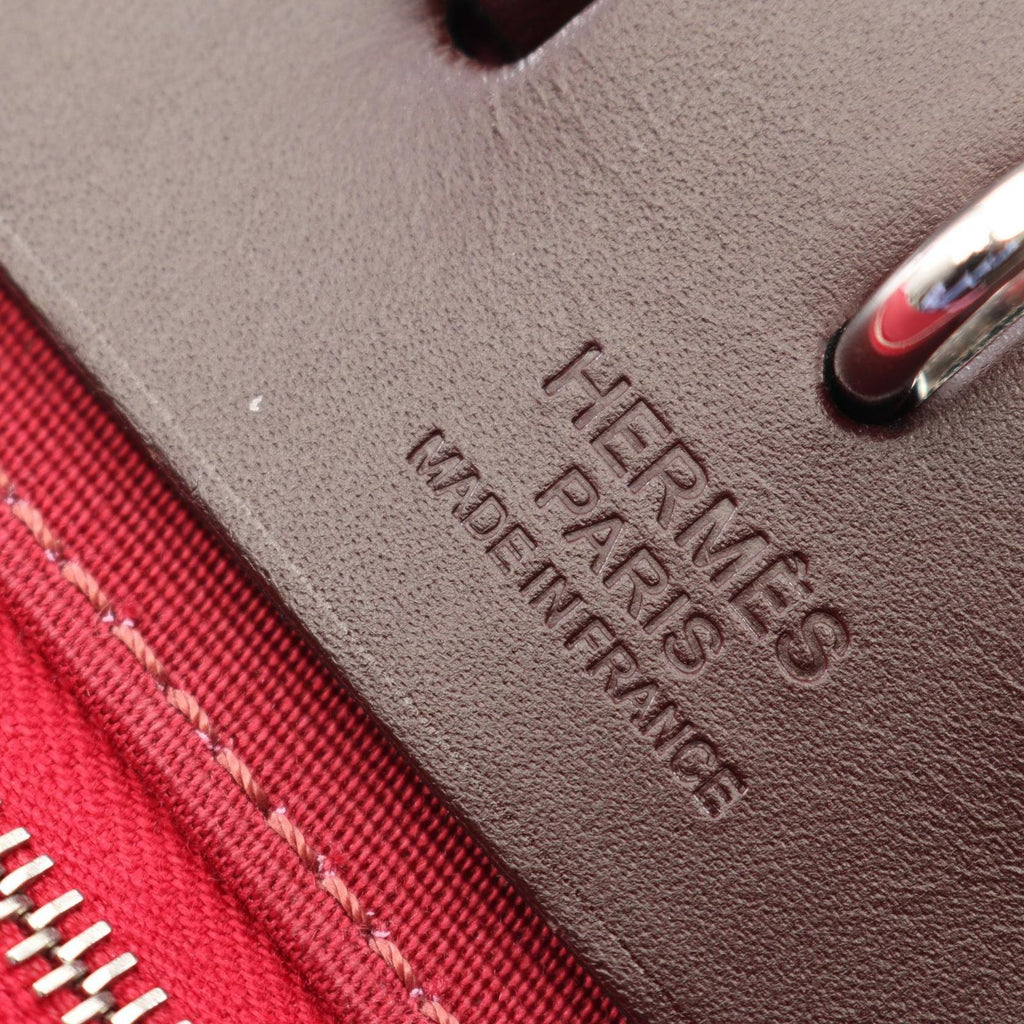Hermes Handbag Herbag Zip PM Rouge Ache 2-Way Pink Leather Canvas Zip PM le — view 4