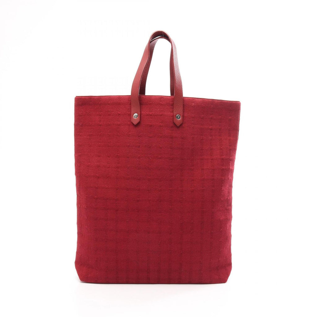 Hermes Handbag Amedaba GM Rouge Canvas Leather