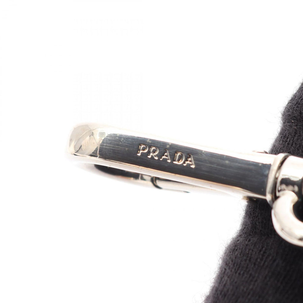 Prada Key Holder Saffiano Key Ring Blue Green Leather — view 4