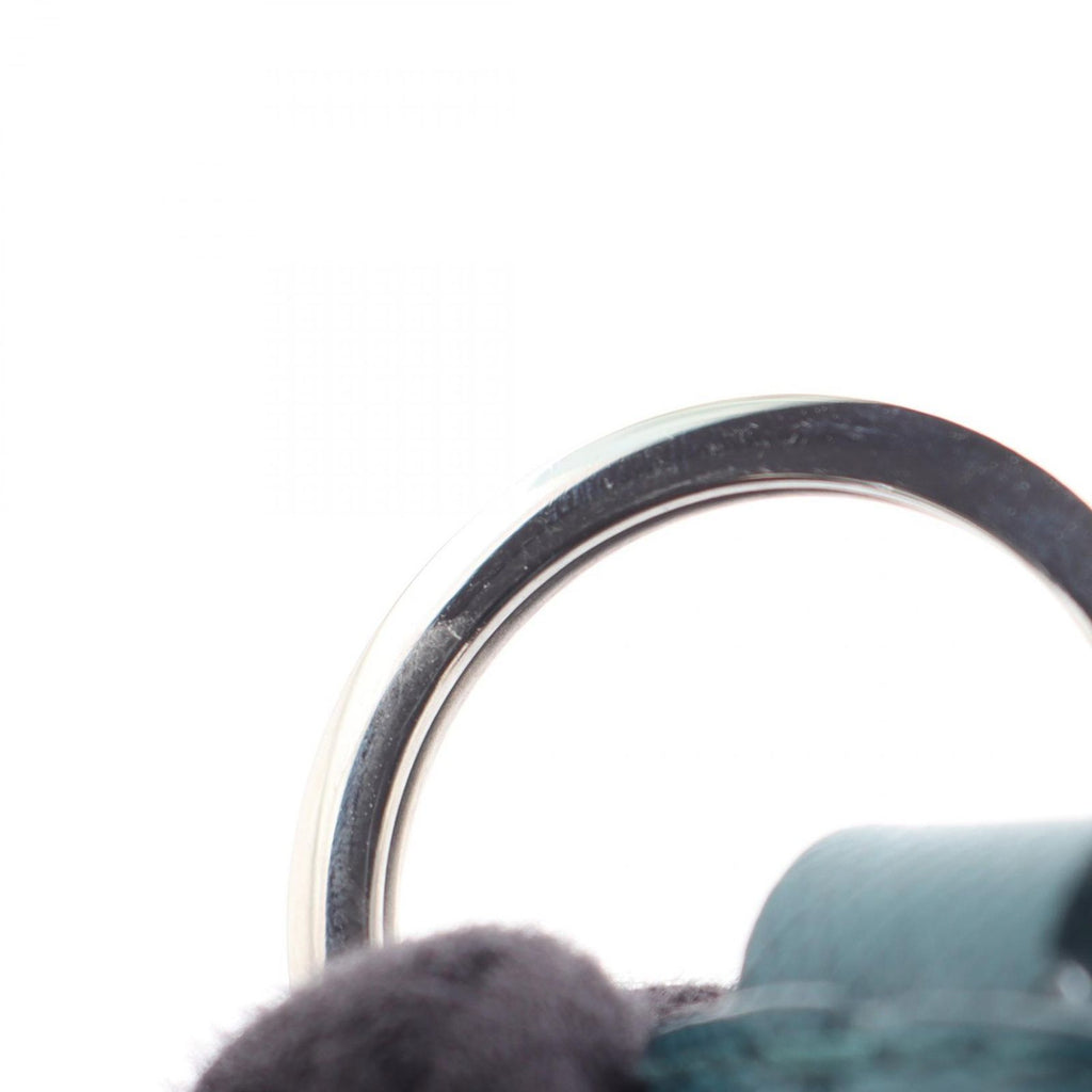Prada Key Holder Saffiano Key Ring Blue Green Leather — view 6