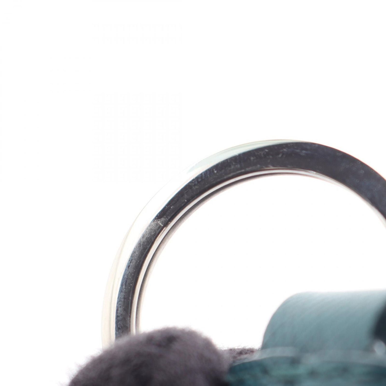 Prada Key Holder Saffiano Key Ring Blue Green Leather — view 6