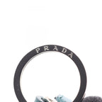 Prada Key Holder Saffiano Key Ring Blue Green Leather — view 5