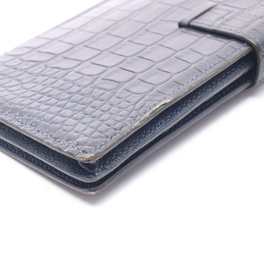 Hermes Bifold Wallet Bearn Souffle Blue Marine — view 9