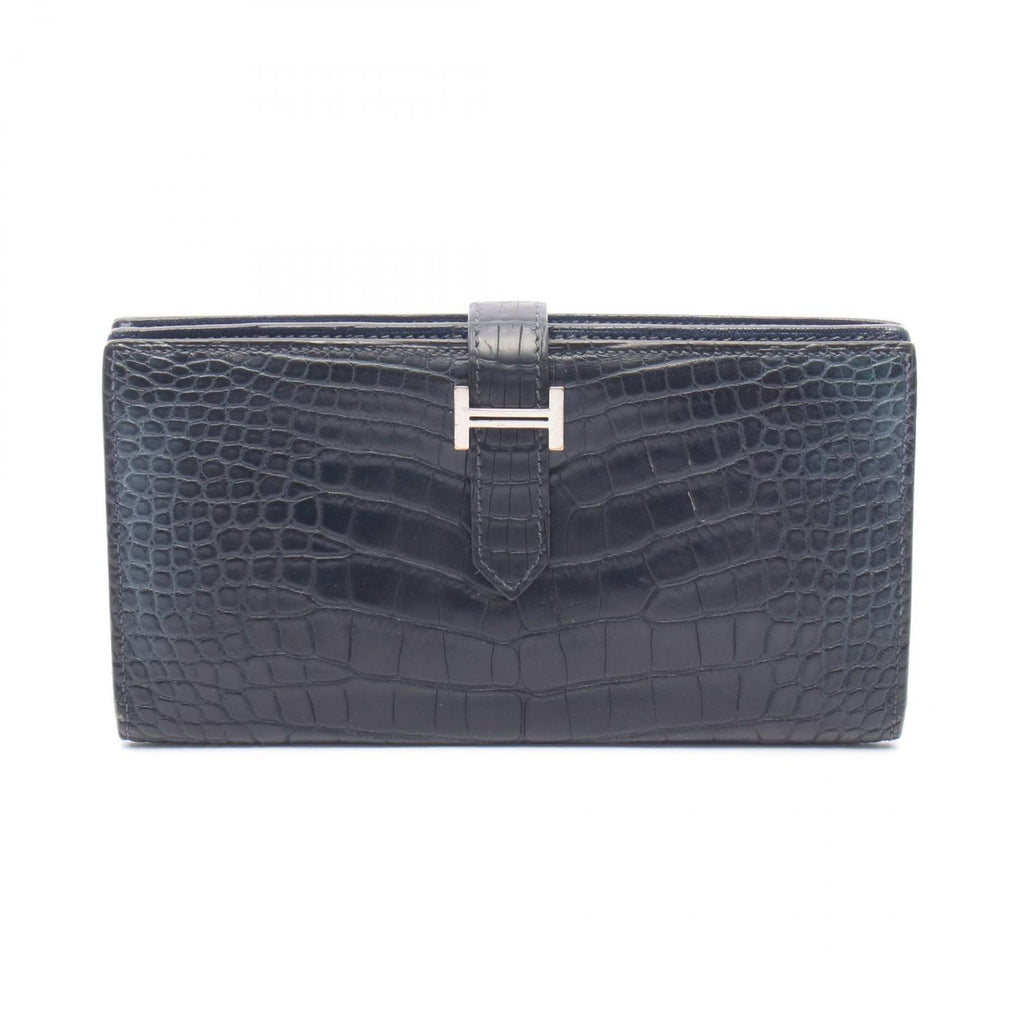 Hermes Bifold Wallet Bearn Souffle Blue Marine