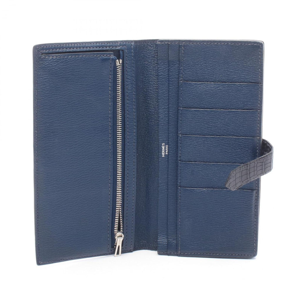 Hermes Bifold Wallet Bearn Souffle Blue Marine — view 3