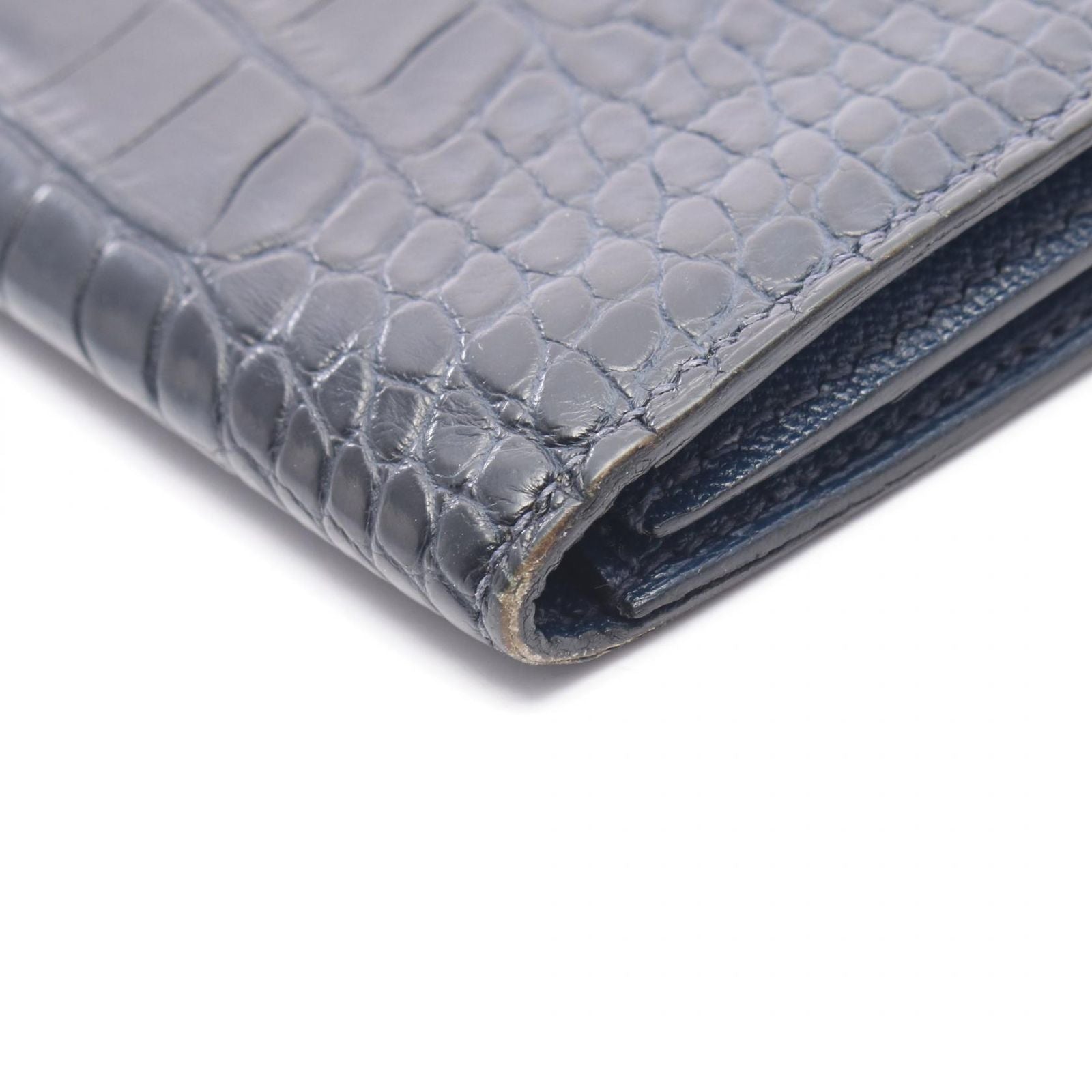 Hermes Bifold Wallet Bearn Souffle Blue Marine — view 8