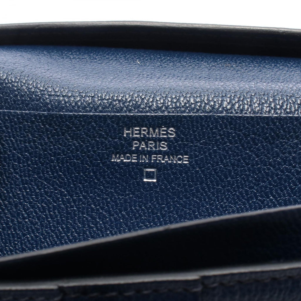Hermes Bifold Wallet Bearn Souffle Blue Marine — view 5
