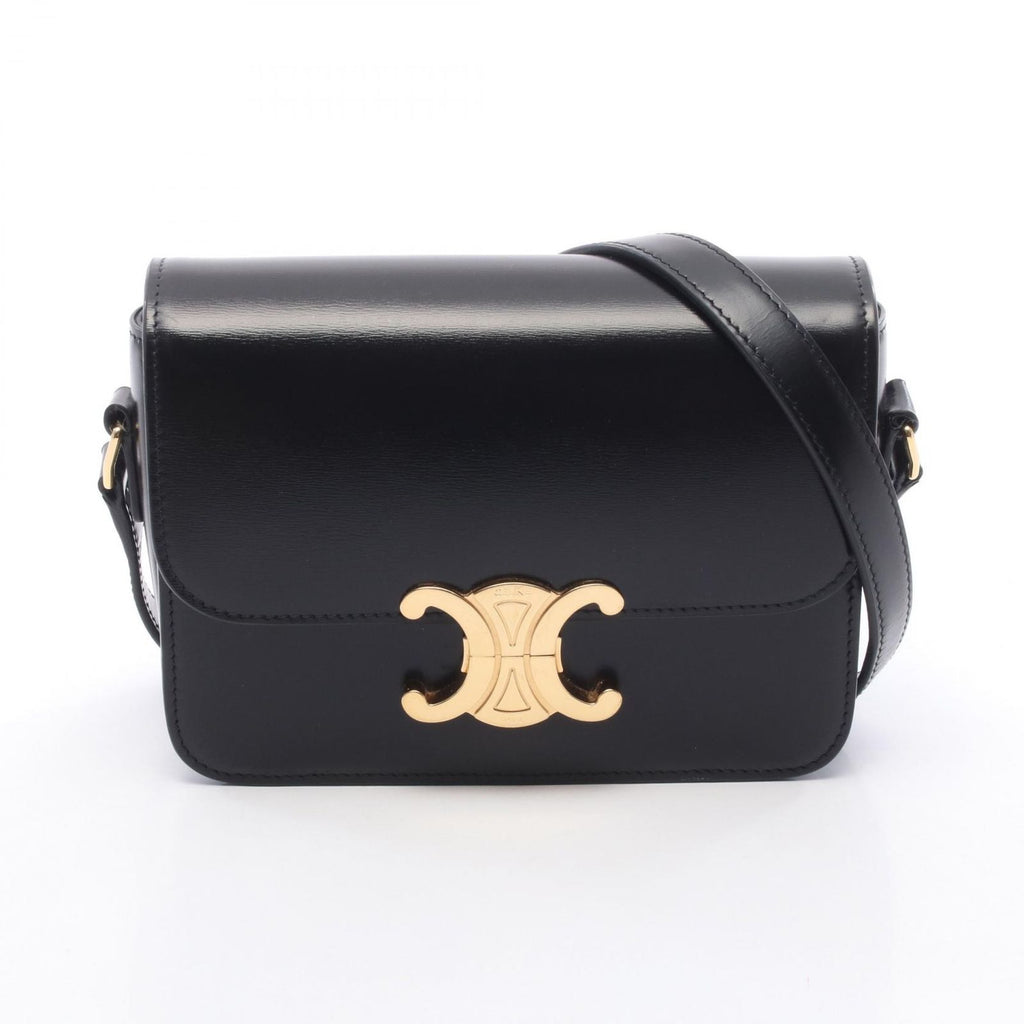 Celine Shoulder Bag Teen Triomphe Black Leather