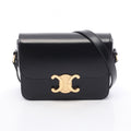 Celine Shoulder Bag Teen Triomphe Black Leather