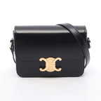 Celine Shoulder Bag Teen Triomphe Black Leather