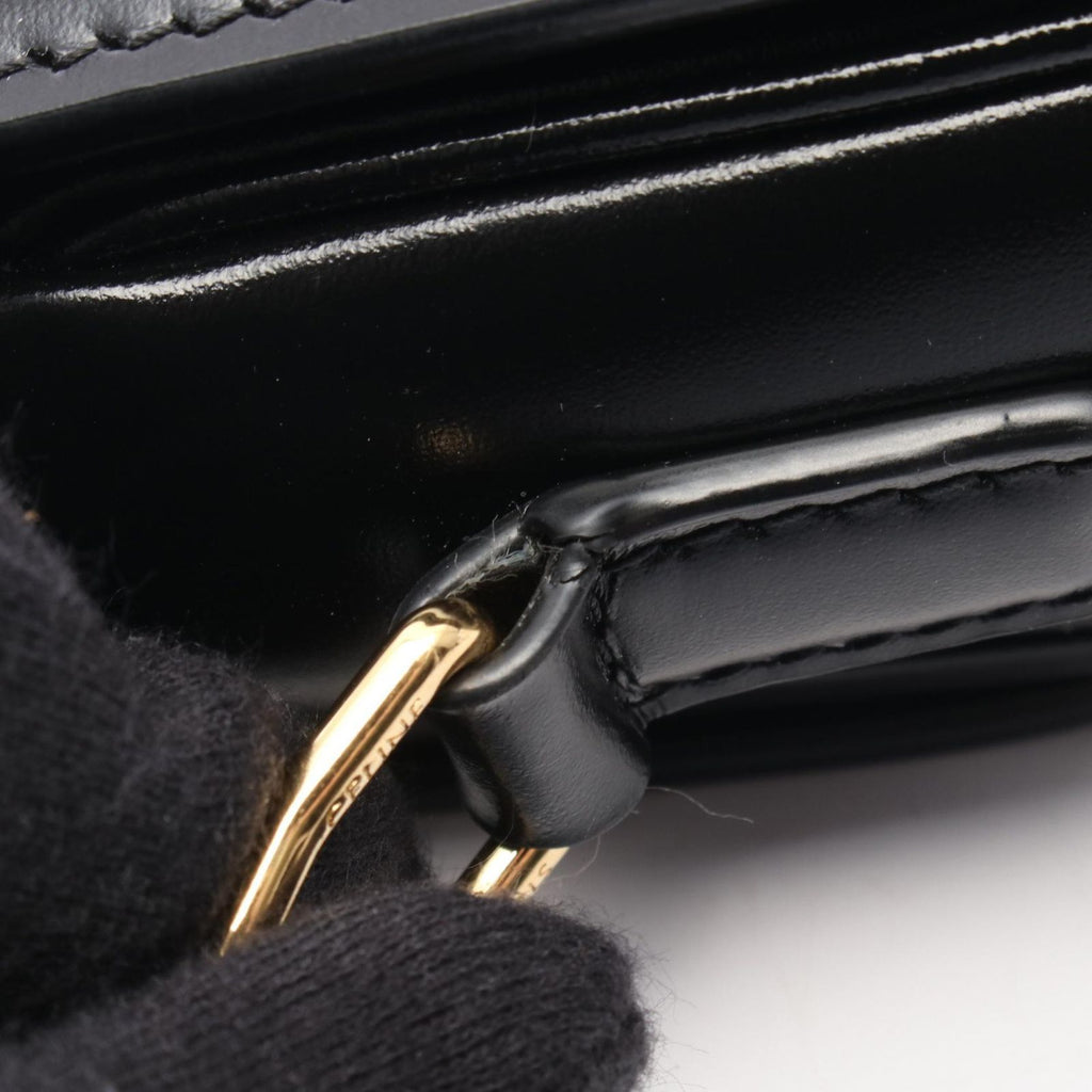 Celine Shoulder Bag Teen Triomphe Black Leather — view 6