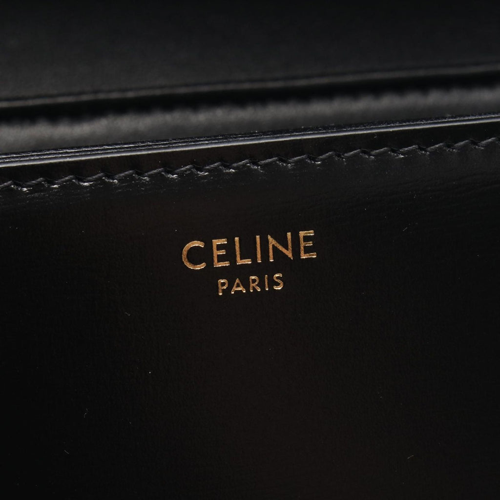Celine Shoulder Bag Teen Triomphe Black Leather — view 4