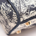 Dior Handbag Lady D-lite Midi 2-Way Navy White Canvas Tote — view 5