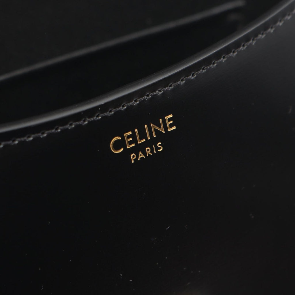 Celine Handbag Teen Lola 2-Way Black Leather Triomphe