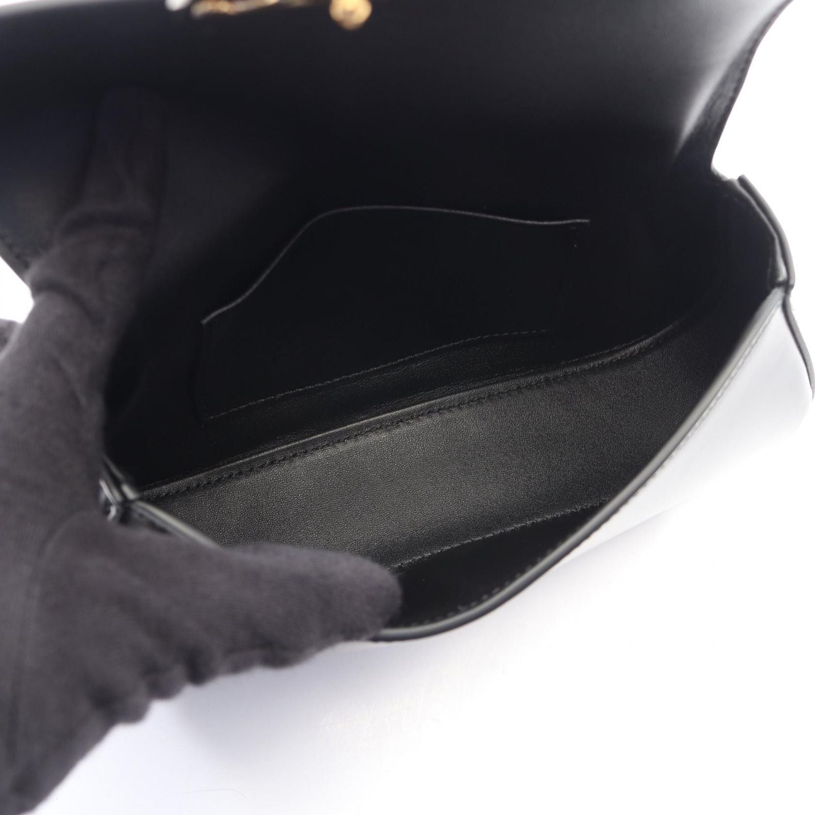 Celine Handbag Teen Lola 2-Way Black Leather Triomphe