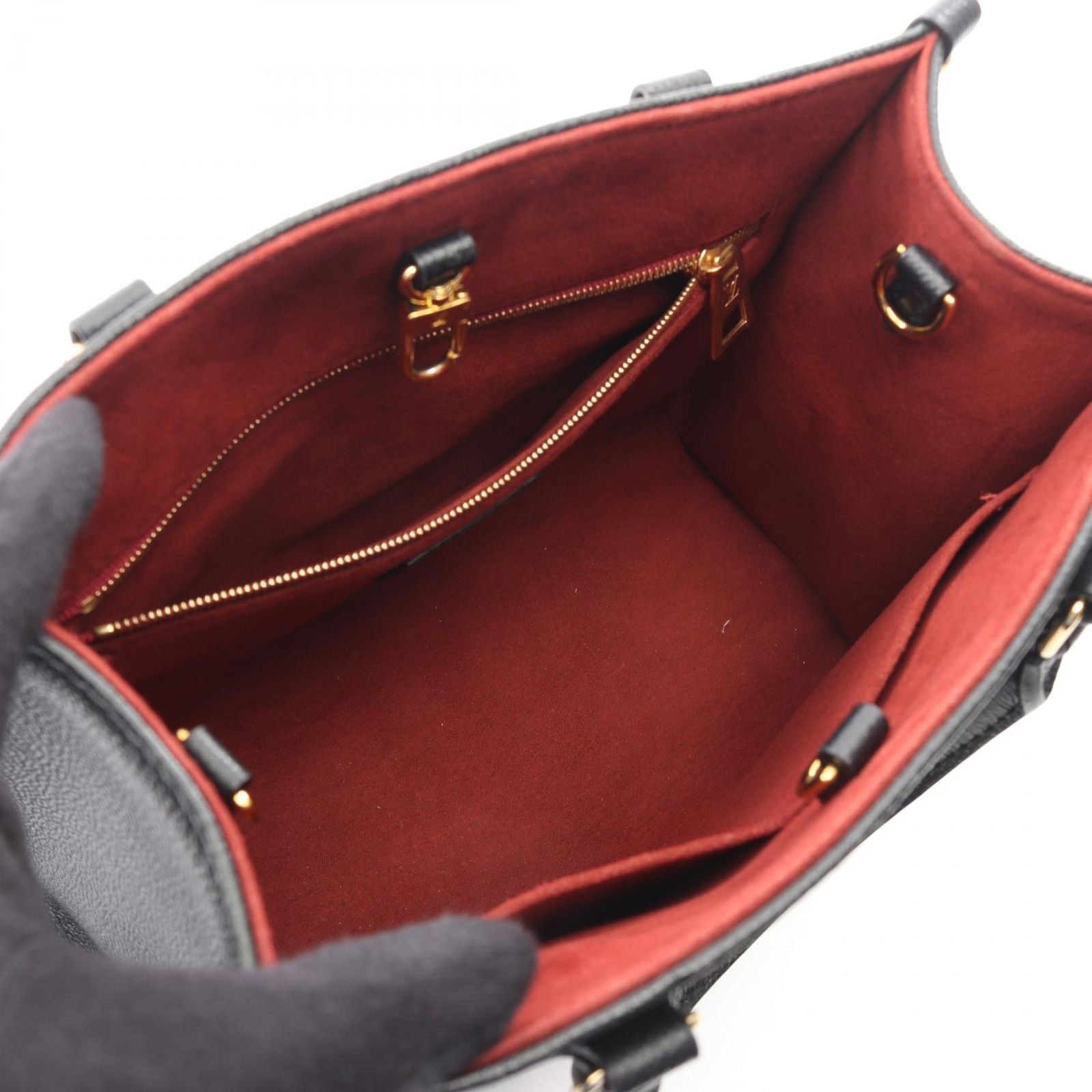 Louis Vuitton Handbag On The Go PM Bicolor 2-Way Black Beige Leather — view 3