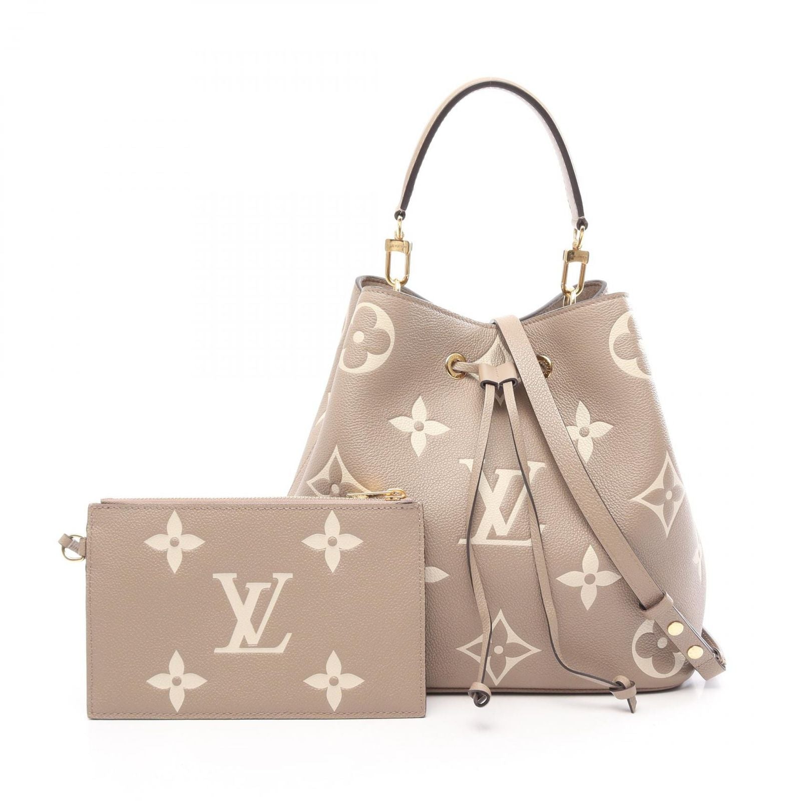 Louis Vuitton Shoulder Bag Neo Noe MM Bicolor 2-Way Tourtelle Cream Leather