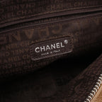 Chanel Tote Logo Fringe Beige Leather Handbag — view 4