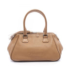 Chanel Tote Logo Fringe Beige Leather Handbag