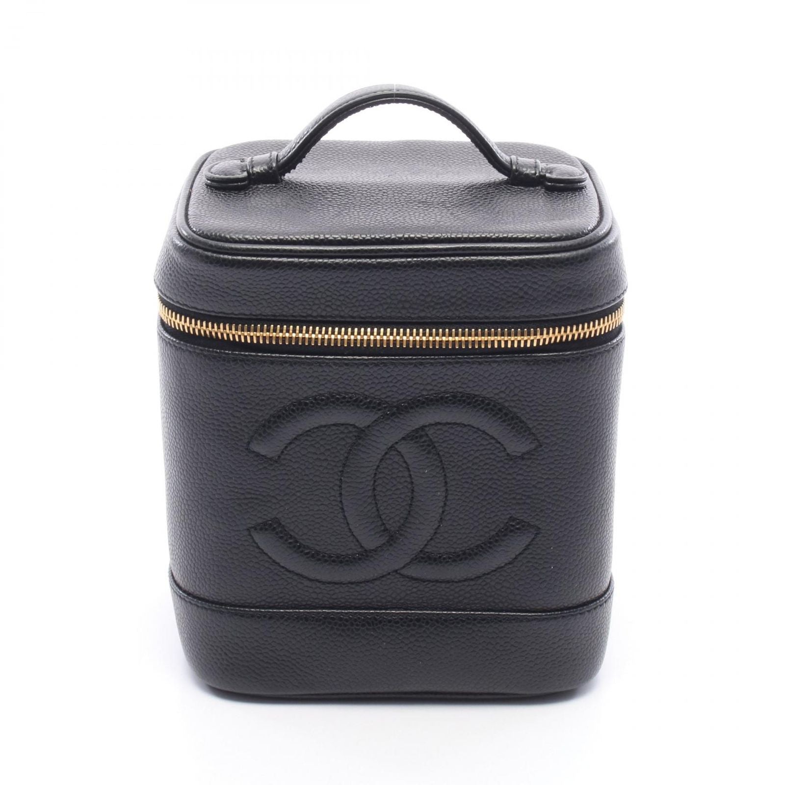 Chanel Handbag CC Logo Black Caviar Leather