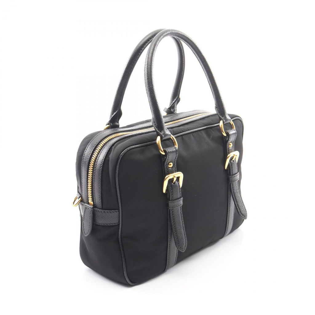 Prada Handbag Tessuto Saffiano 2-Way Black Nylon Leather — view 2