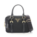 Prada Handbag Tessuto Saffiano 2-Way Black Nylon Leather