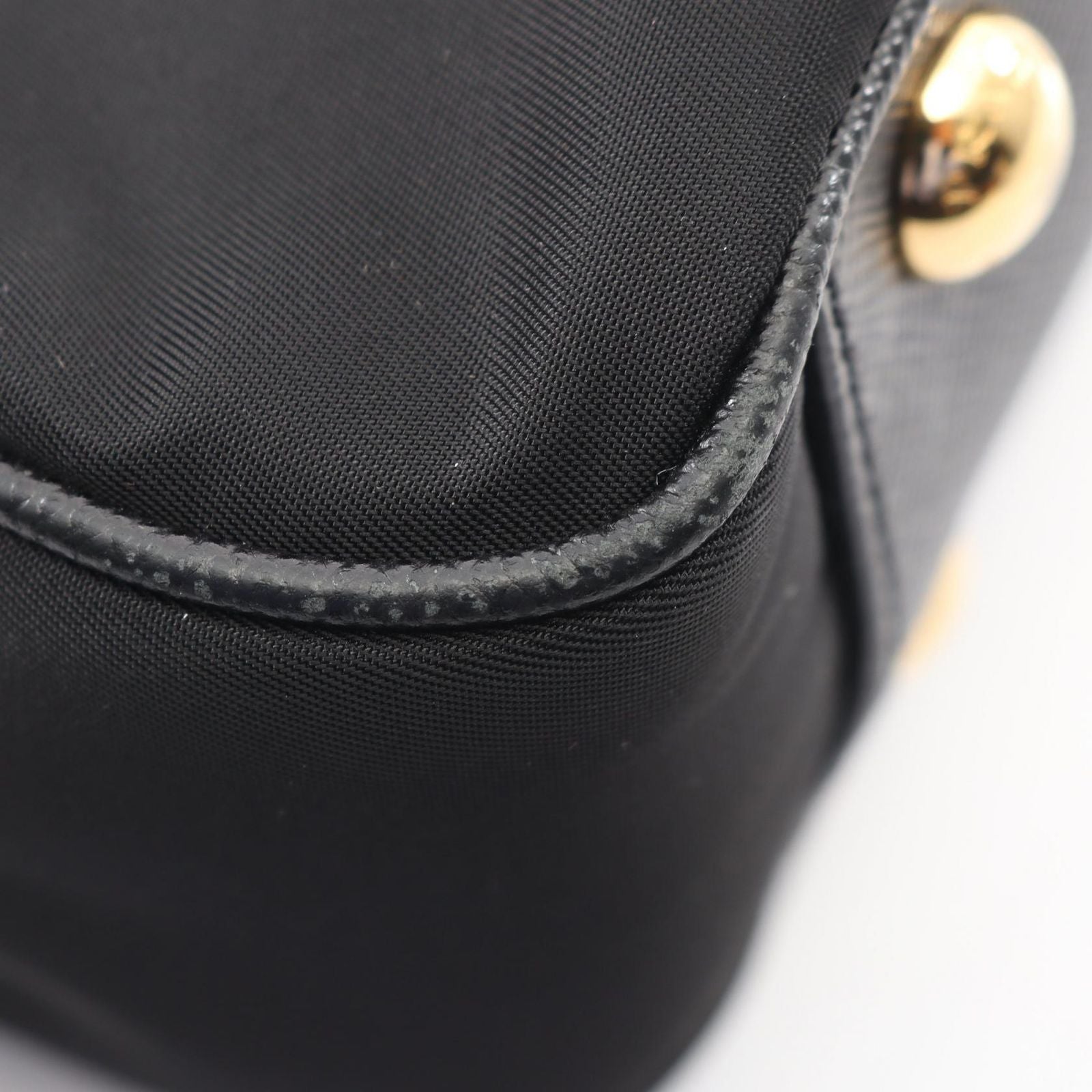 Prada Handbag Tessuto Saffiano 2-Way Black Nylon Leather — view 5