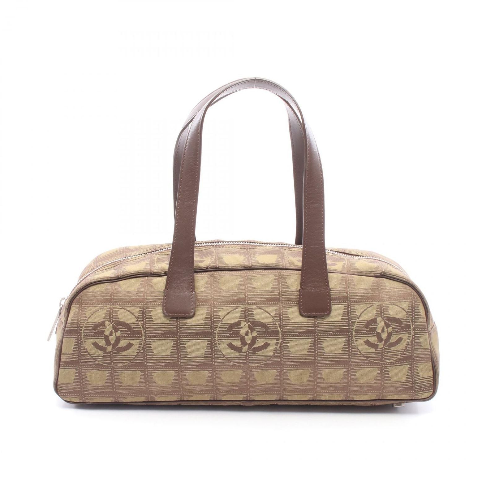 Chanel New Travel Line Khaki Leather Boston