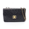 Chanel Shoulder Bag Maxi Quilted 34 Black Lambskin Chain