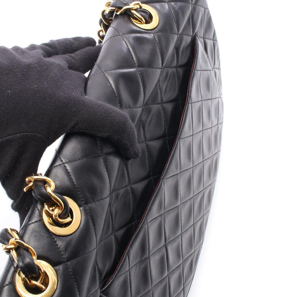 Chanel Shoulder Bag Maxi Quilted 34 Black Lambskin Chain — view 6