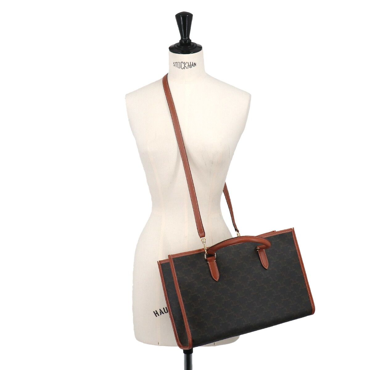 Celine Triomphe Mini Horizontal Cover 2-Way Tote Shoulder Bag Leather Black — view 9