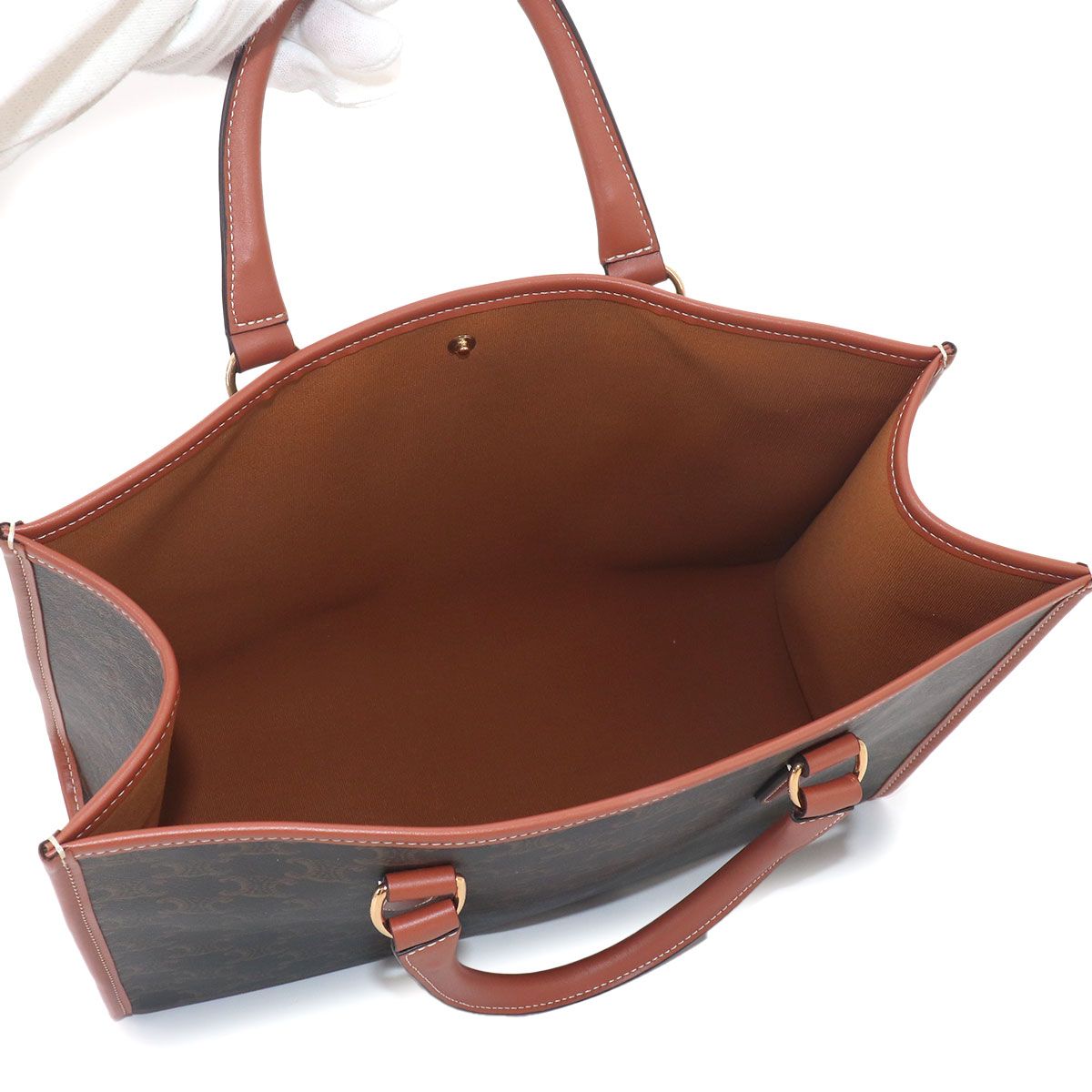 Celine Triomphe Mini Horizontal Cover 2-Way Tote Shoulder Bag Leather Black — view 6