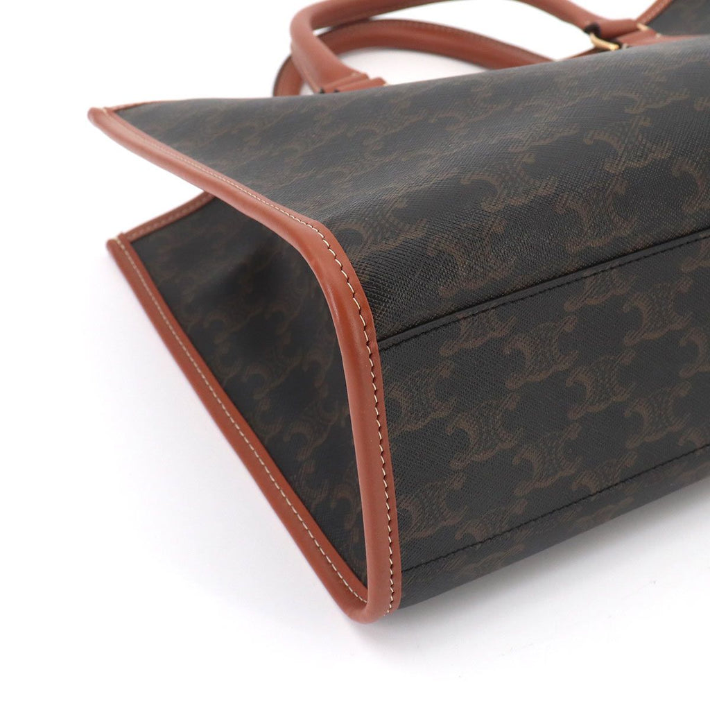 Celine Triomphe Mini Horizontal Cover 2-Way Tote Shoulder Bag Leather Black — view 8